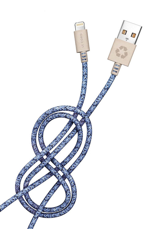 Bleu iPhone Lightning-kabel · 2 meter · Tillverkad av återvunna fisknät