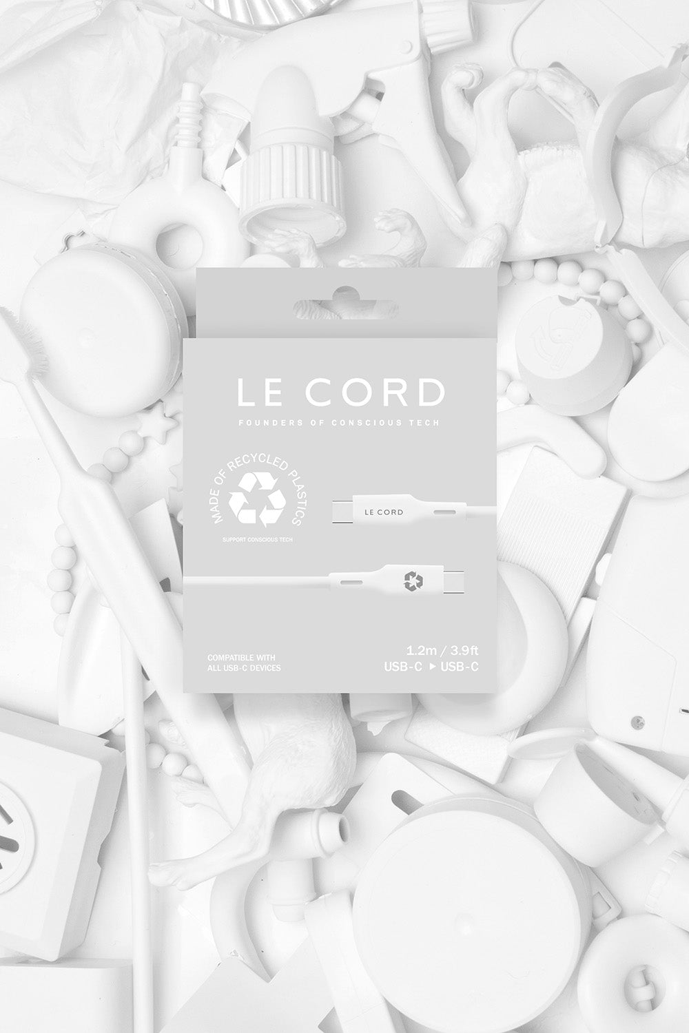 Foggy Snow Type C-kabel · 1,2 meter · Tillverkad av återvunnen plast